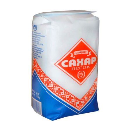 Сахар белый кристаллический 1 кг (в коробке 10 шт)