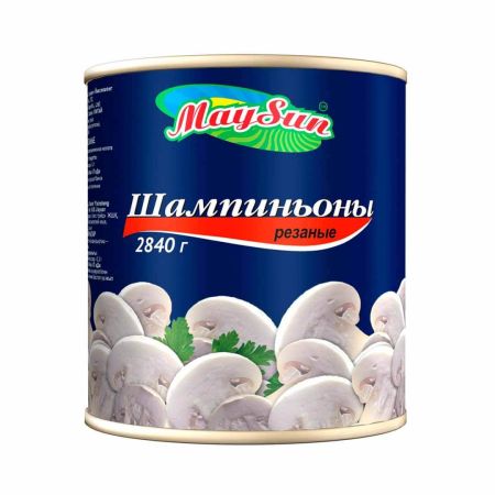 Грибы шампиньоны резаные "MAYSUN" 3,1 л
