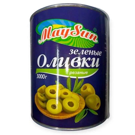 Оливки зеленые резаные "MAYSUN" 3-3,1 кг